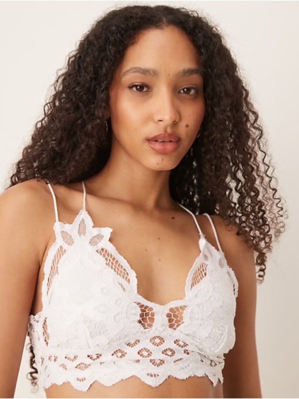 Free People adella lace bralette in white